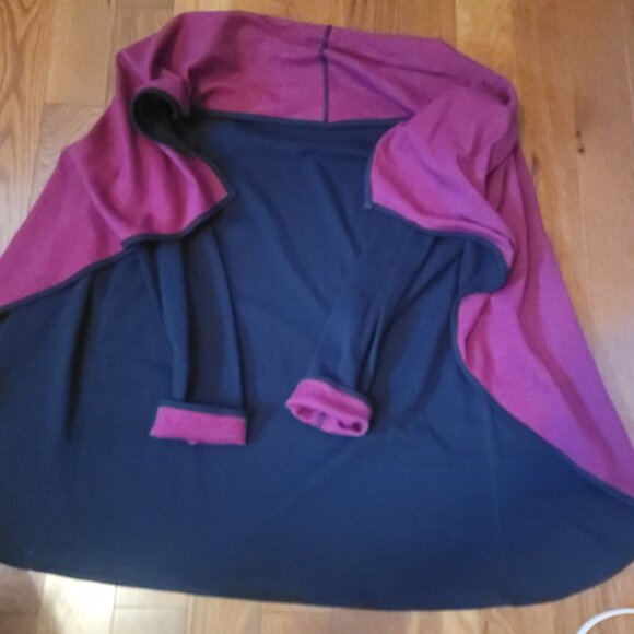 Talbots navy and dark pink shawl collar type jacket - Picture 3 of 3